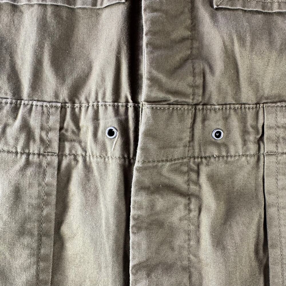 Levi’s Army Green Utility Jumpsuit XS Cotton Cargo Coverall Romper Cap Sleeve - Picture 4 of 14